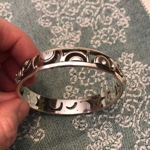 Brighton Swarovski crystal silver bangle bracelet (missing one crystal)